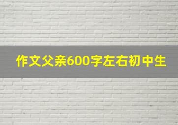 作文父亲600字左右初中生