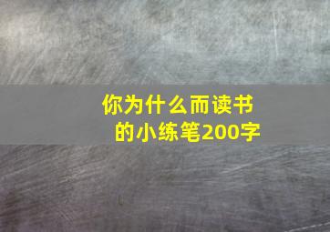 你为什么而读书的小练笔200字