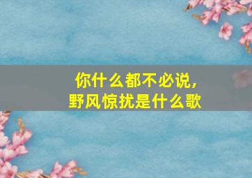 你什么都不必说,野风惊扰是什么歌