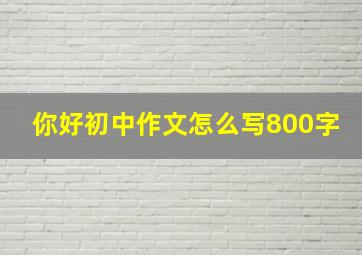 你好初中作文怎么写800字