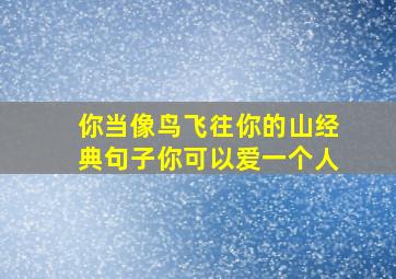 你当像鸟飞往你的山经典句子你可以爱一个人