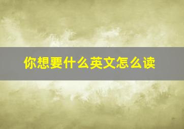 你想要什么英文怎么读