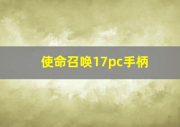 使命召唤17pc手柄