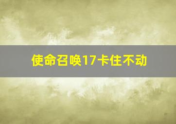 使命召唤17卡住不动