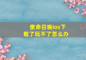 使命召唤ios下载了玩不了怎么办