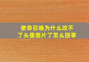 使命召唤为什么改不了头像图片了怎么回事