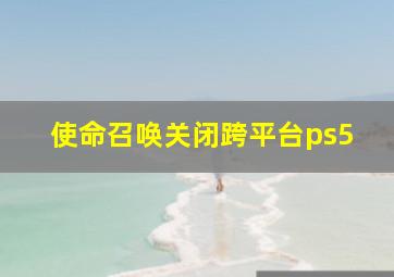 使命召唤关闭跨平台ps5