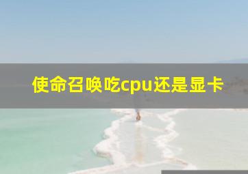 使命召唤吃cpu还是显卡