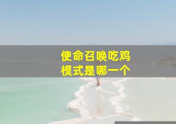 使命召唤吃鸡模式是哪一个