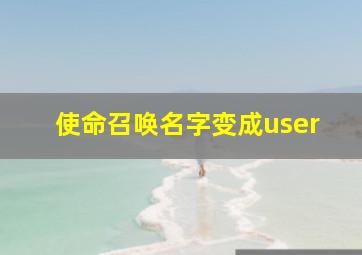 使命召唤名字变成user