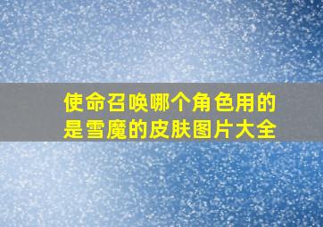 使命召唤哪个角色用的是雪魔的皮肤图片大全