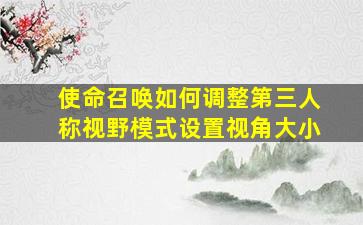 使命召唤如何调整第三人称视野模式设置视角大小