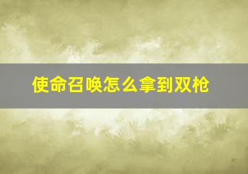 使命召唤怎么拿到双枪