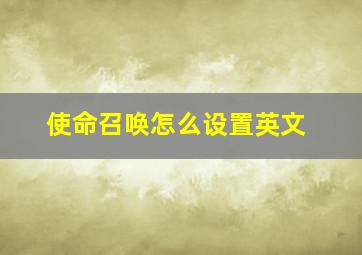 使命召唤怎么设置英文