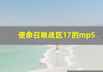 使命召唤战区17的mp5