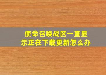 使命召唤战区一直显示正在下载更新怎么办