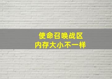 使命召唤战区内存大小不一样