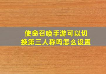 使命召唤手游可以切换第三人称吗怎么设置