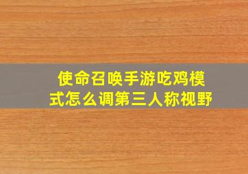 使命召唤手游吃鸡模式怎么调第三人称视野