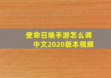 使命召唤手游怎么调中文2020版本视频