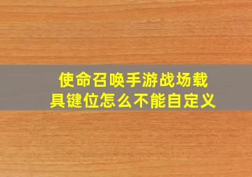 使命召唤手游战场载具键位怎么不能自定义