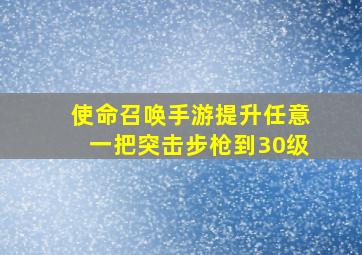 使命召唤手游提升任意一把突击步枪到30级