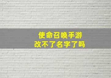 使命召唤手游改不了名字了吗