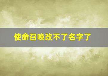 使命召唤改不了名字了