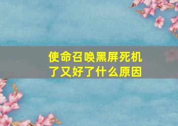 使命召唤黑屏死机了又好了什么原因