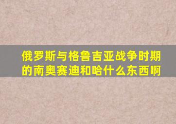 俄罗斯与格鲁吉亚战争时期的南奥赛迪和哈什么东西啊