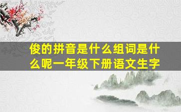 俊的拼音是什么组词是什么呢一年级下册语文生字