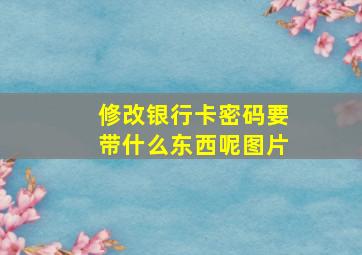 修改银行卡密码要带什么东西呢图片