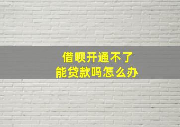 借呗开通不了能贷款吗怎么办