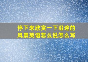 停下来欣赏一下沿途的风景英语怎么说怎么写