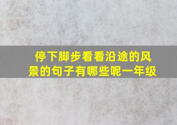 停下脚步看看沿途的风景的句子有哪些呢一年级