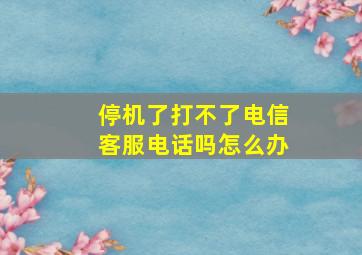 停机了打不了电信客服电话吗怎么办