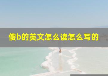 傻b的英文怎么读怎么写的