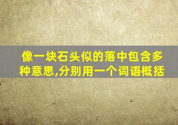 像一块石头似的落中包含多种意思,分别用一个词语概括