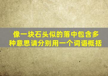 像一块石头似的落中包含多种意思请分别用一个词语概括