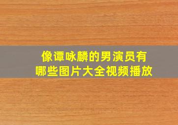 像谭咏麟的男演员有哪些图片大全视频播放