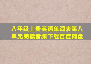 八年级上册英语单词表第八单元朗读音频下载百度网盘