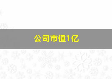 公司市值1亿