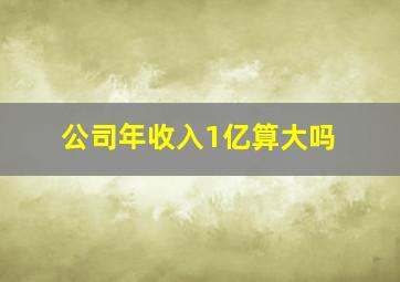 公司年收入1亿算大吗