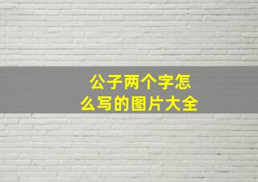 公子两个字怎么写的图片大全