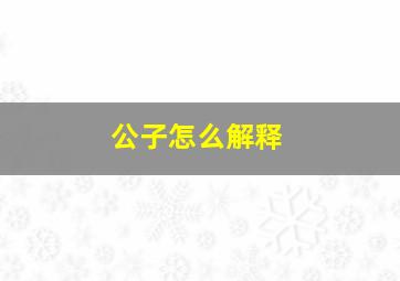 公子怎么解释