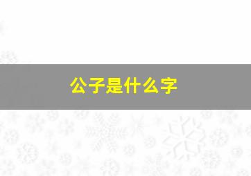 公子是什么字