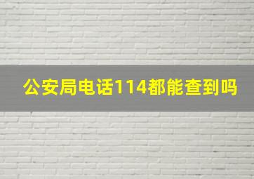 公安局电话114都能查到吗