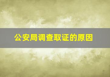 公安局调查取证的原因