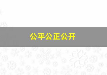 公平公正公开