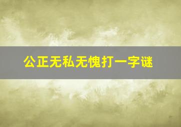 公正无私无愧打一字谜